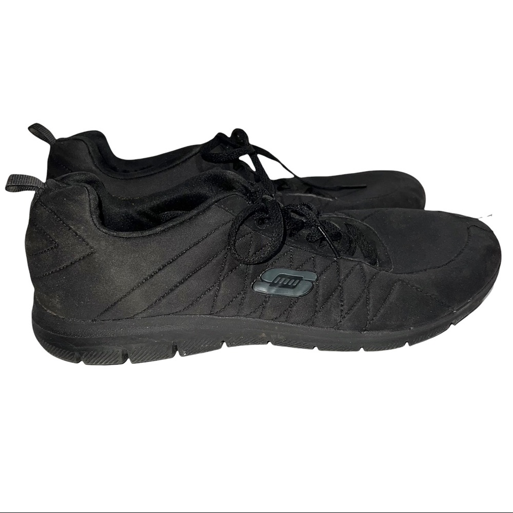 Skechers Womens Work EH Slip Resistant Black Sneakers Relaxed Fit Size 10